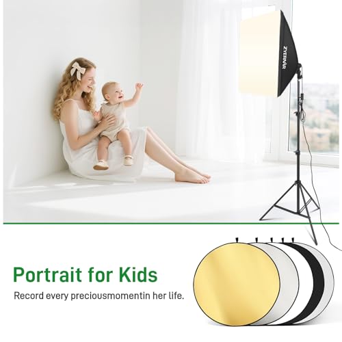 Photography Lighting kit with Backdrops, 8.5x10ft Backdrop Stands, Zyernar LED Bulbs Umbrella Softbox Continuous Lighting,...