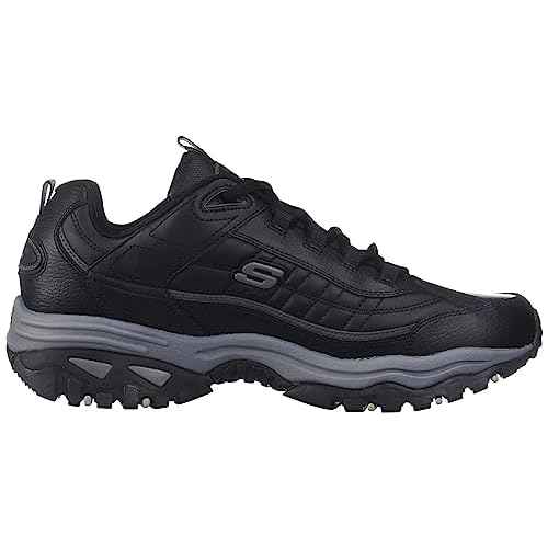 Skechers mens Energy Afterburn Shoes Lace-Up Sneaker, Black/Grey, 16 Wide