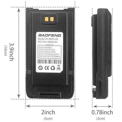 BAOFENG UV-9R Pro Battery,4800mAh USB-C Charge Replacement Radio BL-9 Battery for UV9R Pro Plus UV-9G BF-T57 GMRS-9R UV-XR (6 Pack)