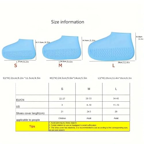 2Pairs Latex Rain Boots, Waterproof Shoe Covers, Reusable for Outdoor Rain Protection - BLACK