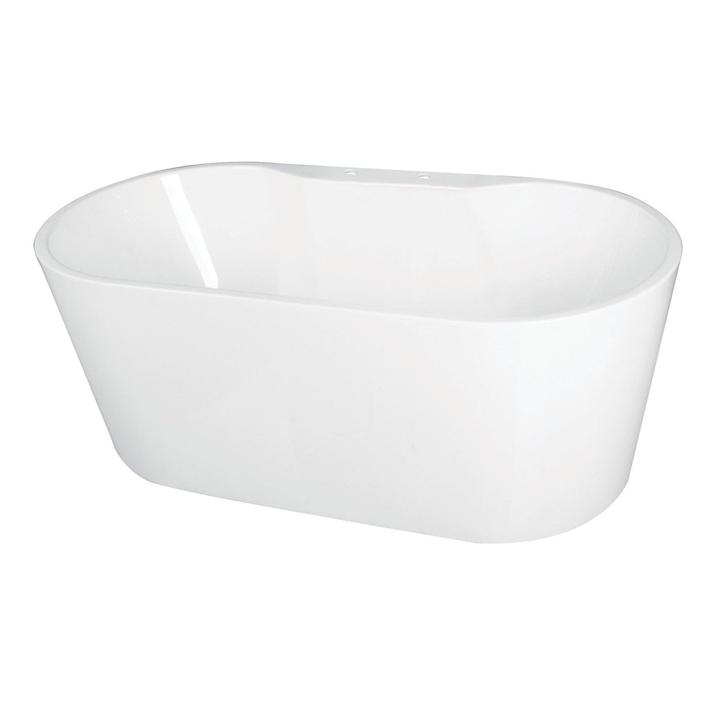 Aqua Eden VT7DE552823 55-Inch Acrylic Freestanding Tub with Deck for Faucet Installation, White
