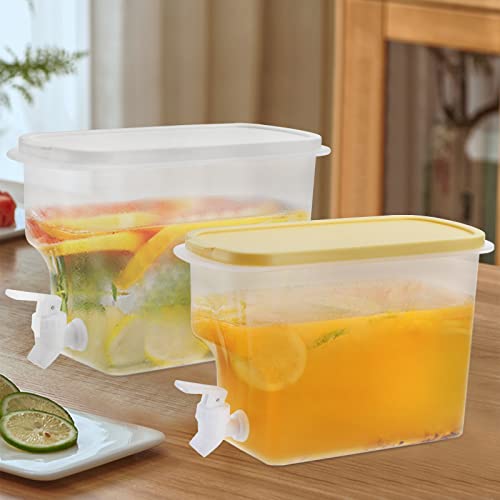 Jucoan 2 Pack 0.9 Gallon Fridge Beverage Drink Dispenser with Leak-proof Spigot, Plastic Cold Drink Juice Beverage Dispens...