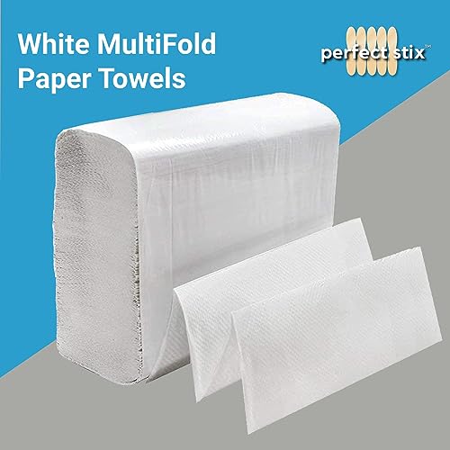 Perfect Stix Perfect Stix- White MultiFold Paper Towels- Pack of 2-250ct. Total 500 Towels