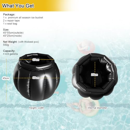 Goping Large Inflatable Halloween Ice Bucket for Parties, Travel & Beverage Chilling Portable Ice Barrel for Outdoor Gathe...