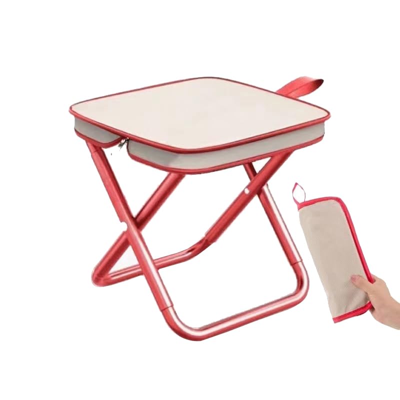 GRUKFE Portable Stool, 13 Inch Small Folding Stool for Adults, Ultralight Black Camping Stools for Hiking and Fishing, Hol...