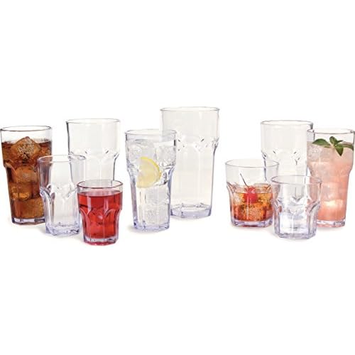 Carlisle FoodService Products Louis Tall Tumbler for Restaurants, Catering, Kitchens, Plastic, 32 Ounces, Clear, (Pack of 24)