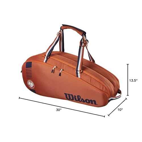 WILSON Roland Garros Team Tennis Racket Bag - Clay/Navy, Holds up to 6 Rackets