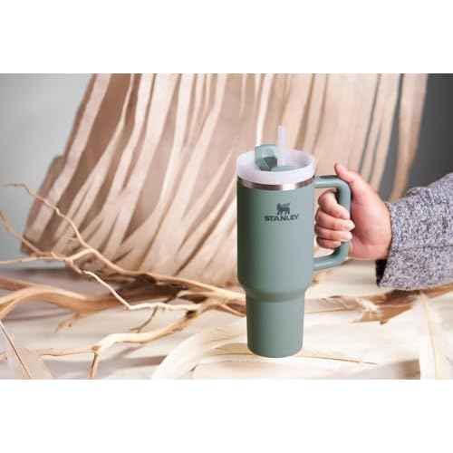 STANLEY Quencher H2.0 Tumbler with Handle and Straw 40 oz | Flowstate 3-Position Lid | Cup Holder Compatible for Travel | Insulated Stainless Steel Cup | BPA-Free | Shale