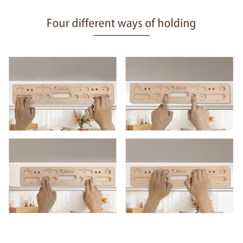 ebeau Climbing Hangboard Portable Hangboard Rock Climbing Holds for Climbing and Grip Training, Door-Mounted Workouts, and...