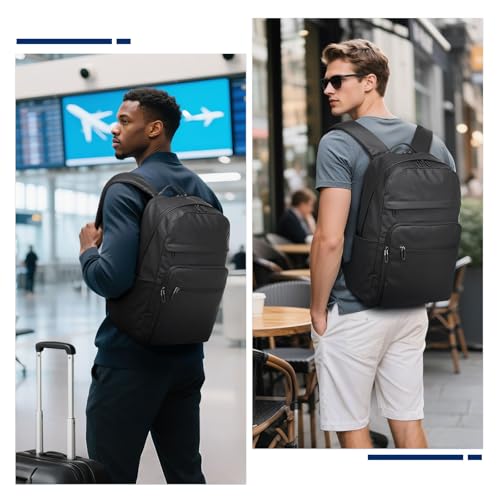 SUIKIHUM Black Backpack for Men, Laptop Backpack for Work, Anti-Theft Travel Carry On, 16 Inch Computer Bag, Water Resista...
