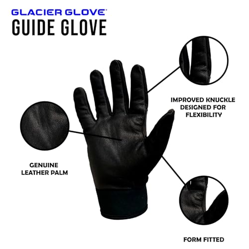 Glacier Glove Unisex Guide Water-Resistant Lightweight Breathable Flexible Adjustable Durable Genuine Leather Palm Hunting...