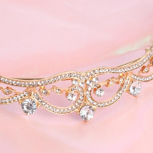 Gold Tiaras and Crowns for Women Wedding Tiaras for Bride Rhinestone Princess Crowns Small Gold Tiara Crown Headband for W...