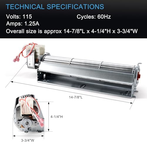 Adviace 80709 Convection Blower for US Stove 5501S KP60-XH, Ashley AP5710 5710 AP5501S AP60, King KP60 Pellet Stoves, Room...