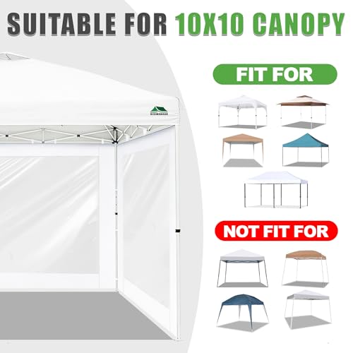 Clear Canopy Sidewalls Compatible with Ozark Trail 10' x 10' Instant Straight Leg Canopy Frame, Canopy Cover ONLY,(White)