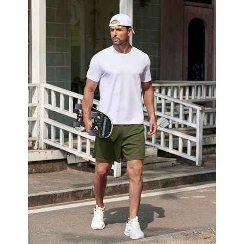 COOFANDY Men's 2 Pack Gym Workout Shorts 5 Inch Mesh Athletic Shorts Quick Dry Running Shorts with Pockets