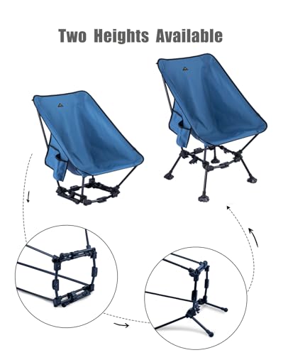 iClimb 1 Ultralight Folding Table and 1 Two-Heights Light Compact Anti-Sinking Chair Bundle, Ultralight Compact for Adults...