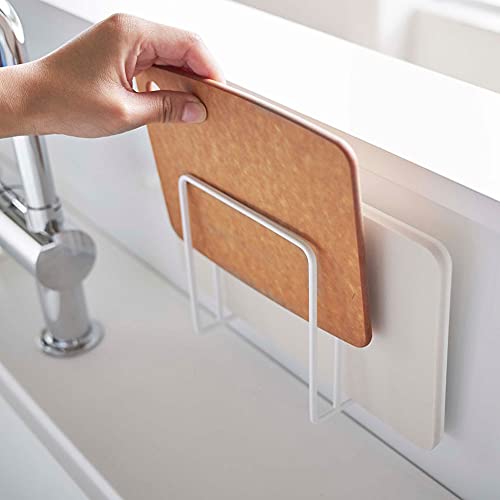Yamazaki Industries 5138 Magnetic Cutting Board Stand, White, Approx. W 5.3 x D 2.2 x H 5.5 inches (13.5 x 5.5 x 14 cm), T...