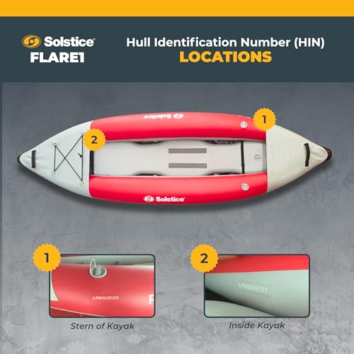 SOLSTICE Inflatable Kayak Boat – Durable, Portable & Adventure-Ready, Heavy Duty PVC – Adjustable Bucket Seat, Bungee Stor...