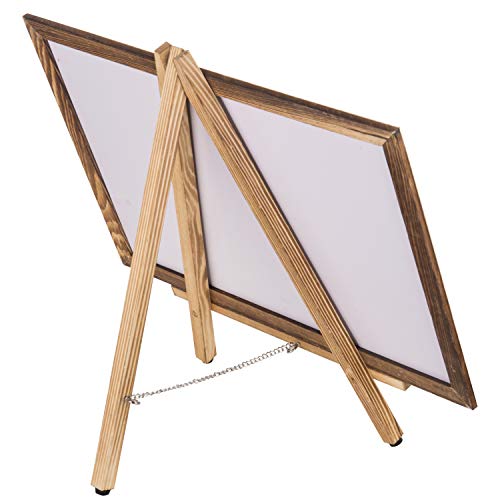 MyGift 18-Inch Burnt Wood Erasble Chalkboard Sign with A-Frame Easel Stand, Tabletop Menu Board, Wedding and Events Chalbo...