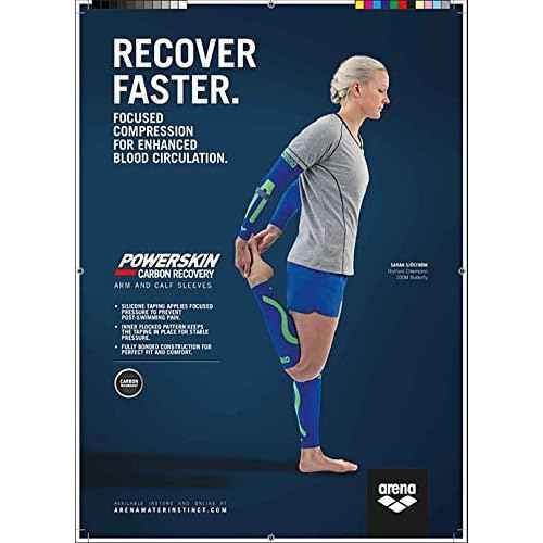 ARENA Carbon Compression Unisex Arm Sleeves, Electric Blue