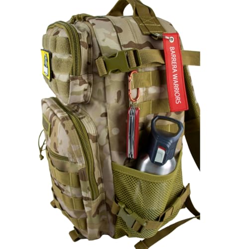 BARRERA warriors Tactical Backpack 25l & Sling Bag Set – Military Camo Backpack + Brown MOLLE Sling Bag, Crossbody bag- Te...