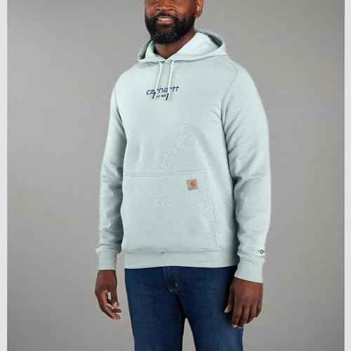 Carhartt Men's Force Relaxed Fit Lightweight Logo Graphic Sweatshirt, Dew Drop, XX-Large/Tall