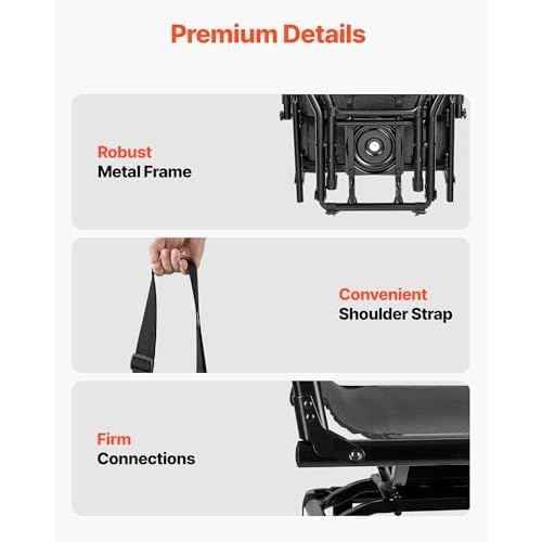 VEVOR Hunting Chair, 360¡Æ Silent Swivel, Foldable Lightweight Portable Blind Chair, Heavy-Duty Steel Frame Ground Stool Seat, with Armrest, Adjustable Carry Strap, 300 Lbs Capacity for Fishing Camping