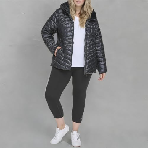 Calvin Klein Women's Performance Outerwear,Metallic Black,1X