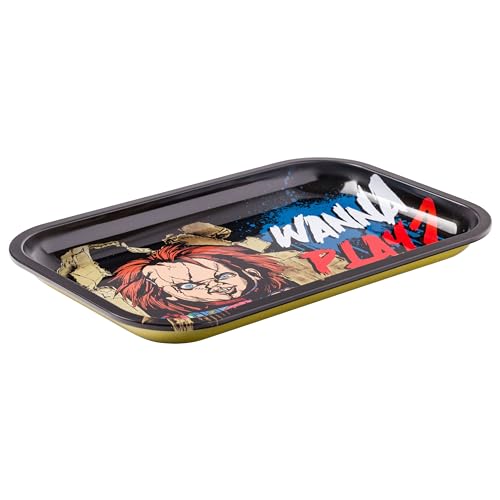 Silver Buffalo Chucky Wanna Play? 11.3" x 7.4" Tin Tray