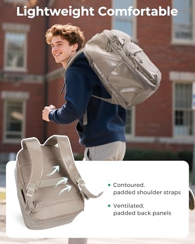 BAGSMART 30L Travel Backpack, 15.6 Inch Carry On Backpack Flight Approved, Personal Item Travel Bag, Water Resistant Weeke...