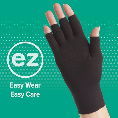 Juzo 2301 Seamless Compression Glove with Open Finger Slots, Black, Small