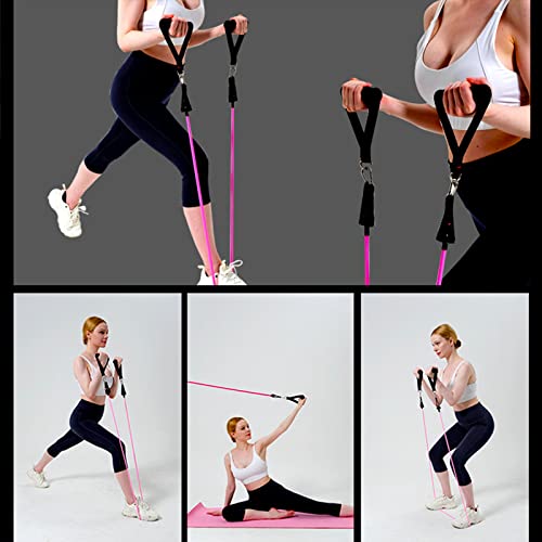 180lb Pilates Bar Kit with Resistance Band(6 x Resistance Bands),6 Level for Women Full Body Workouts,Lady Portable Resist...