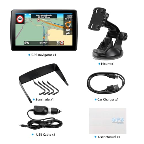 7 Inch GPS Navigator for Car Truck RV, 2026 Latest Map GPS for Car with Free Lifetime Updates, Voice Guidance, Speed Alert...