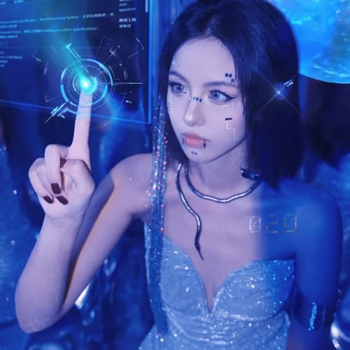 NOOEPC Robot Punk Style Self Adhesive Face Gems Stickers, Hair Gems Face Jewels Eye Jewels Rhinestones Festival Essentials...
