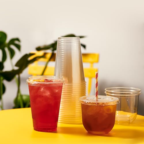 TOSSWARE NATURAL Arc - Plant Based Clear Cold Cups 12 oz - Plastic Alternative for Parties, Bachelorettes, Weddings - Recy...