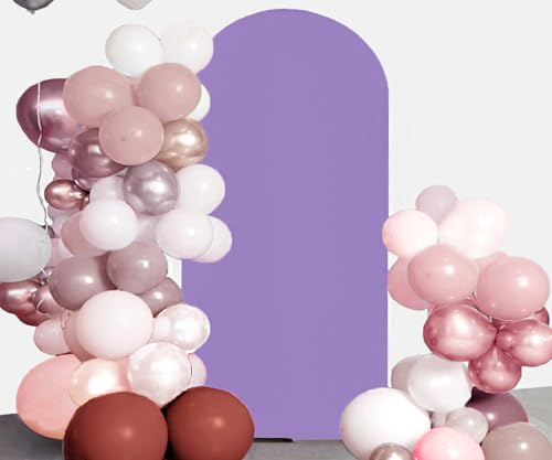 JFDYDM Lavender 6FT Arch Backdrop Cover, Lavender Arch Backdrop Light Purple Stand Cover for Birthday Wedding Party Decor