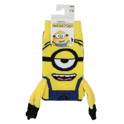 Bioworld Minions 3D Character Adult Casual Crew Socks