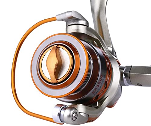 Yumoshi EF Series Fishing Spinning Reel 12 BB Whole Metal Line Cup, Smooth Reel with Graphite Body (EF6000)