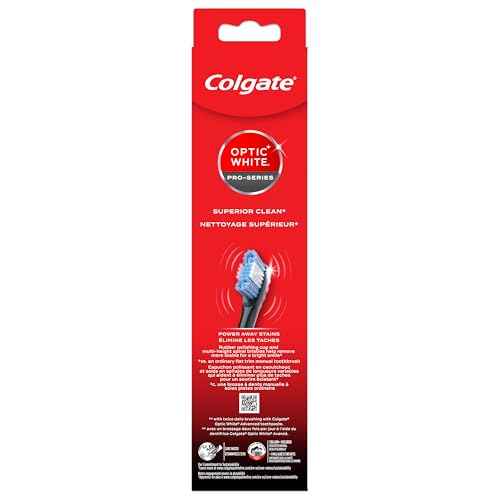 Colgate Optic White Pro-Series Whitening Battery Operated Toothbrush with Timer, Soft, Black