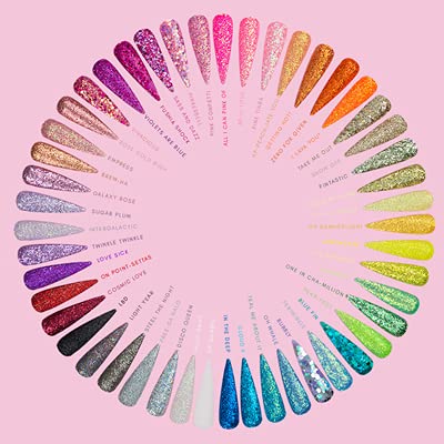 Kiara Sky Nail Art 3D Glitter 1 oz | Sprinkle On Collection | Mix with Acrylic, Gel Polish or dip Powder | Galaxy Rose