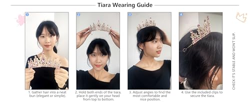 Kamirola Tiaras and Crowns for Women,Tiaras Earrings Necklace, Crystal Bridal Jewelry Set, Costume Party Halloween Prom Pa...