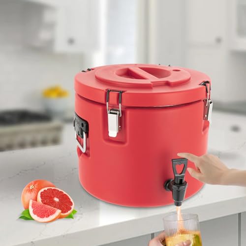 Insulated 5-Gallon Drink Dispenser Commercial Grade, Stainless Steel Beverage Cooler with Spigot - Keeps Drinks Cold 10 + ...