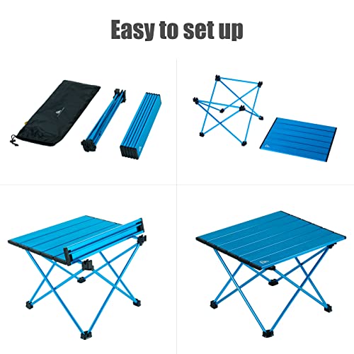 iClimb 1 Anti-Sinking Large Feet Chair and 1 Folding Table Bundle, Ultralight Compact for Solo Adult Outdoor Backpacking C...
