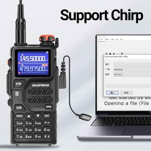 BAOFENG K5Plus Ham Radio 10W Long Range Handheld Rechargeable Walkie Talkies for Adults 5RM NOAA Weather Two Way Radio Copy Frequency with Programming Cable Speaker Mic,Type-C Charging,2 Pack