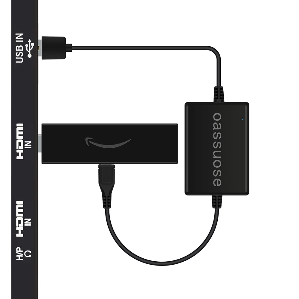 Oassuose USB Power Cable Adapter for Fire TV Stick Powers Streaming TV Sticks Directly from T V USB Port(Eliminates AC Adapter and Very Long Power Cable)-New