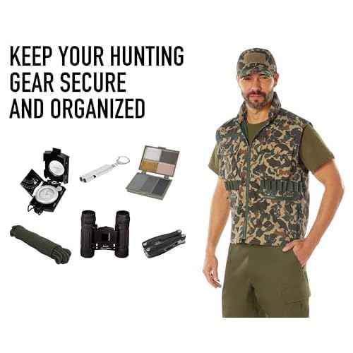 Rothco X Bear Archery Fred Bear Camo Ranger Vest ? Tactical Vest with 10 Utility Pockets - Medium