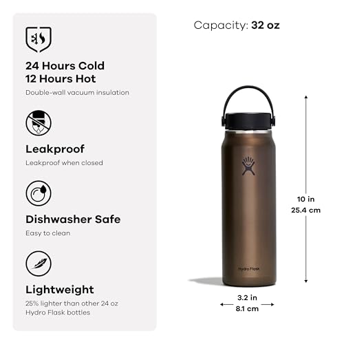 Hydro Flask 32 Oz Lightweight Trail Series Wide Flex Cap Serpentine- Hiking Water Bottle