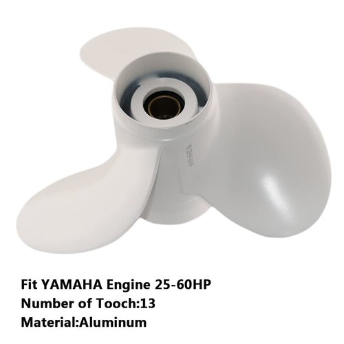 Boatman OEM Prop 12 1/4x9 Fit Yamaha Outboard Motor T25/F30/F40/F50/40HP/48hp/50hp/60hp/F60 G Series 13 Tooth Spline Aluminum 3 Blades Propeller 663-45956-01-EL