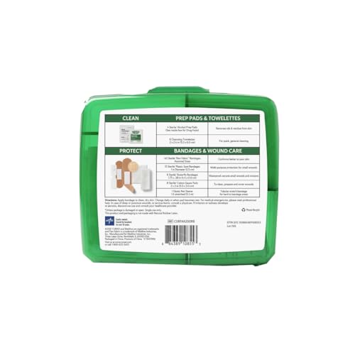 CURAD Compact First Aid Kit, 75 Pieces, Travel Size Emergency Medical Kit, Includes Bandages, Antiseptic Wipes, Gauze and ...