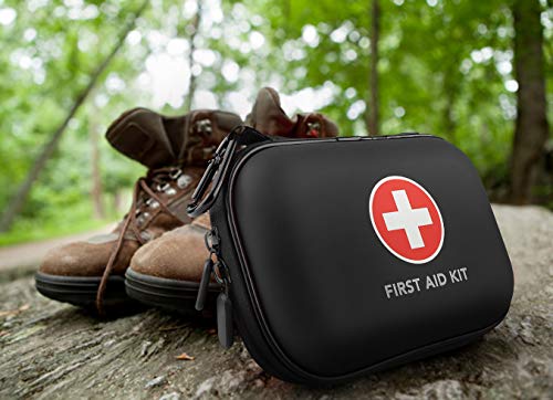 Mini First Aid Kit, 100 Pieces Water-Resistant Hard Shell Small Case - Perfect for Travel, Outdoor, Home, Office, Camping,...